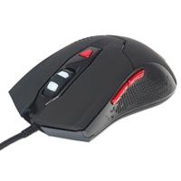 MOUSE OPTICO GAMING MANHATTAN USB 6 BOTONES NEGRO C/LUZ